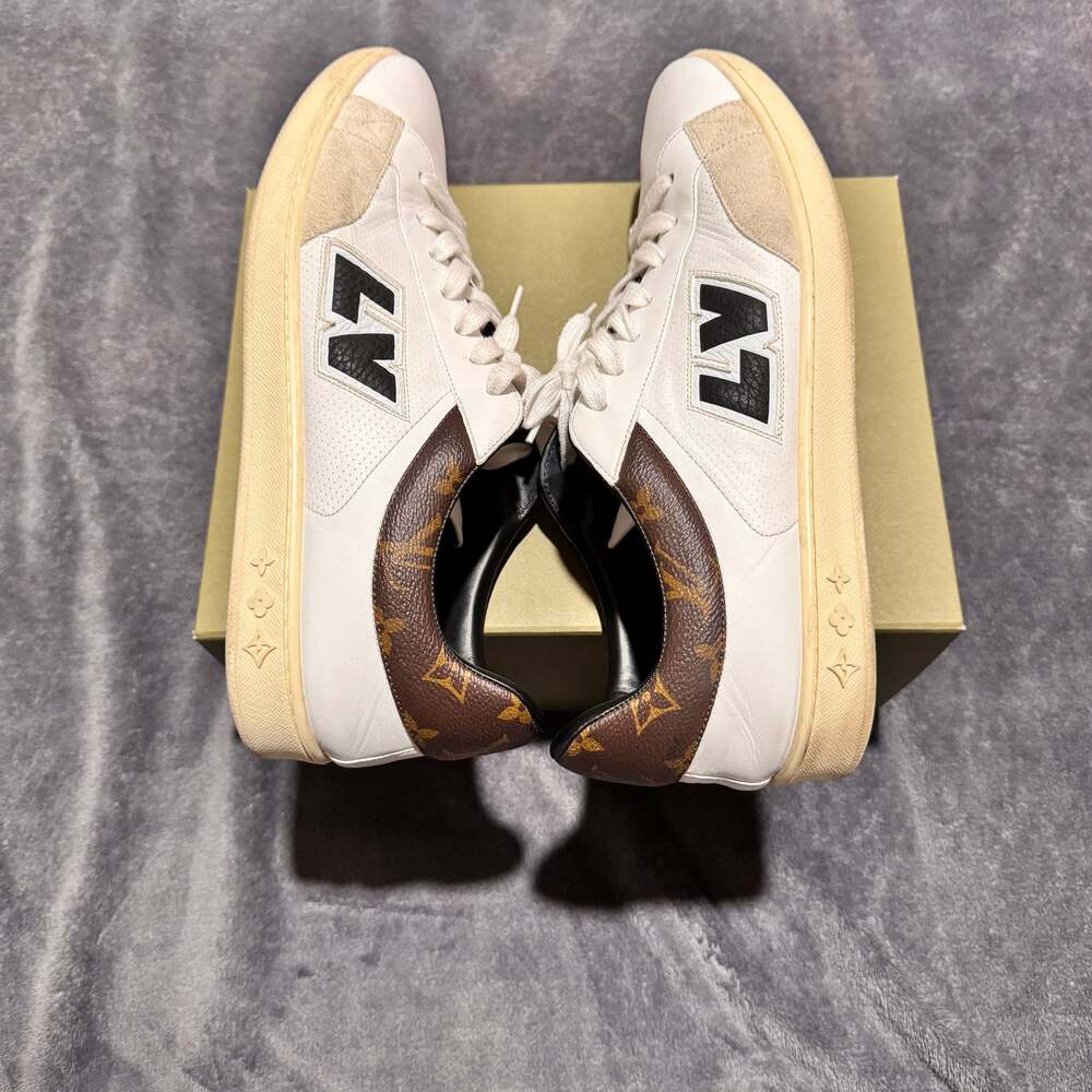 Louis Vuitton Monogram White Leather Sneakers - Picture 7 of 8